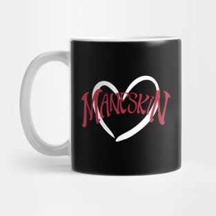 Måneskin in white heart. Design Mug